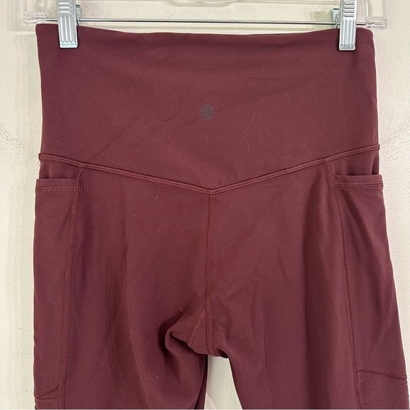 Athleta Maroon Inclination Moto Leggings side pockets Red Small - Picture 9 of 11